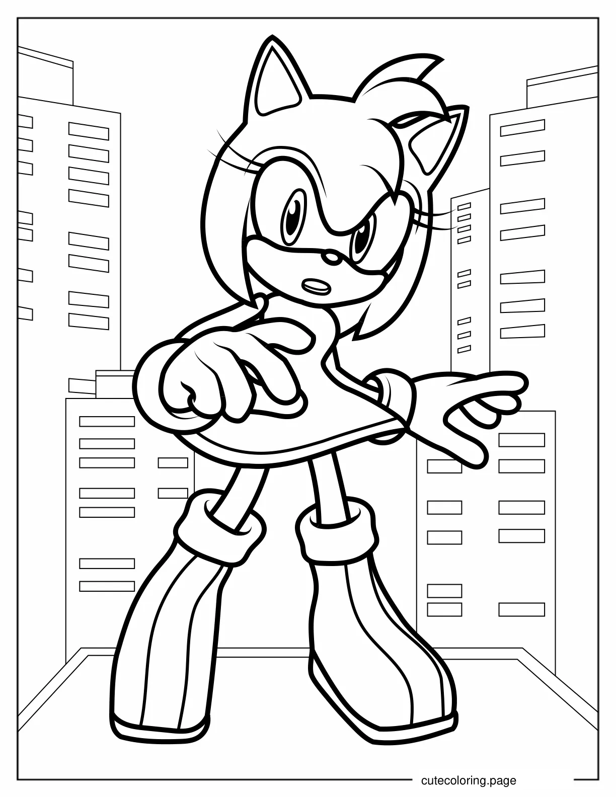 Amy Rose Outline For Preschoolers coloring page