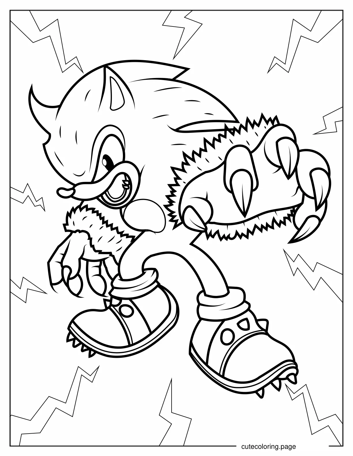 Coloring Page Of Sonic the Werehog For Kids coloring page