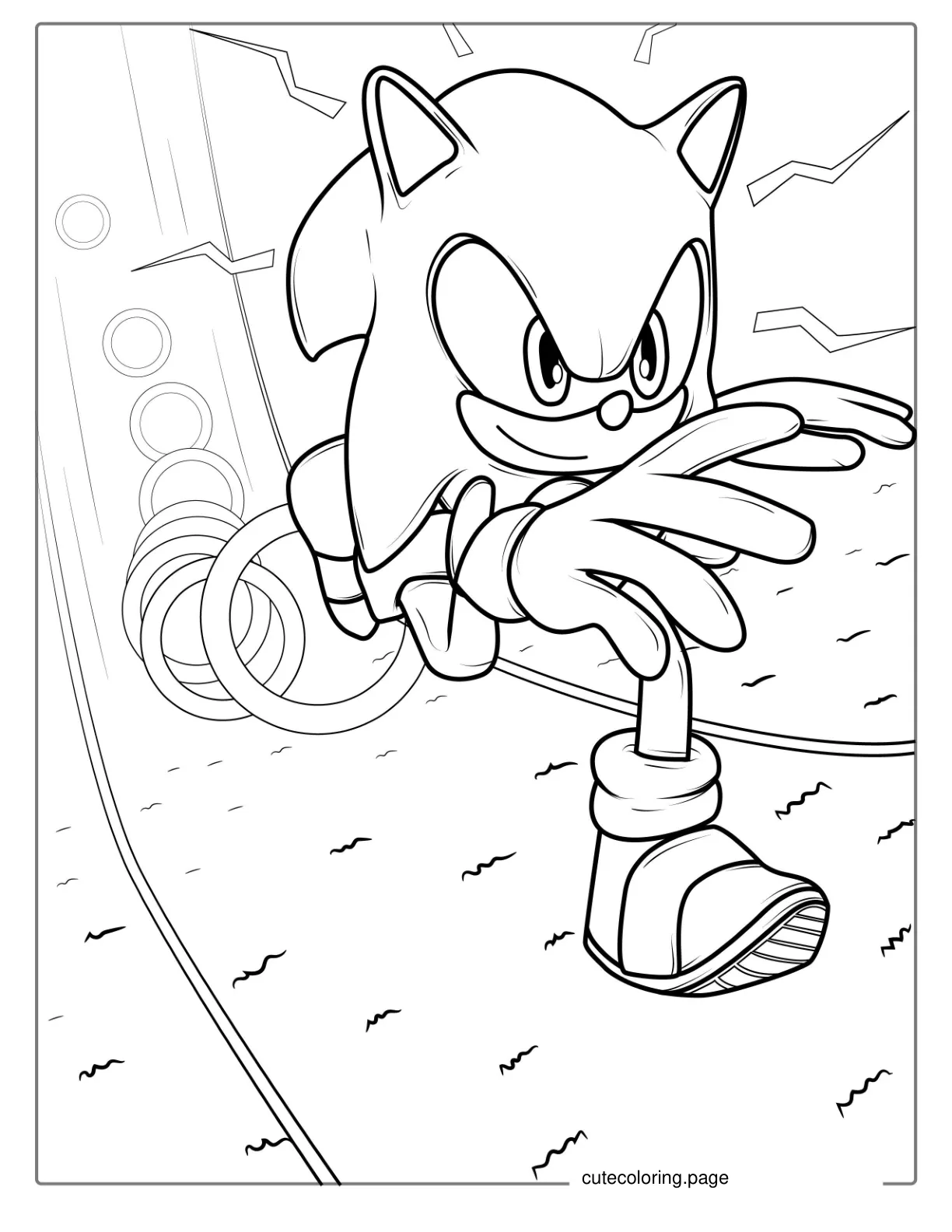 Coloring Sheet Of Sonic Running coloring page