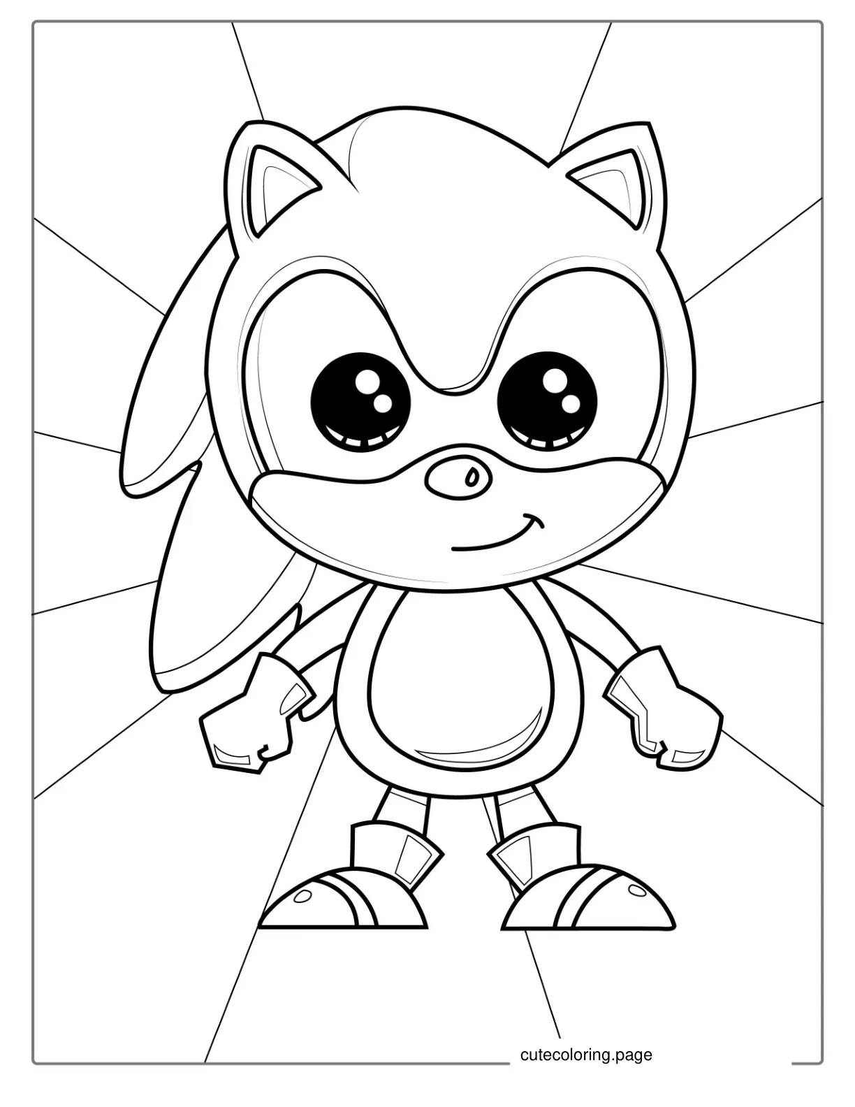 Cute Baby Sonic Cartoon To Color coloring page