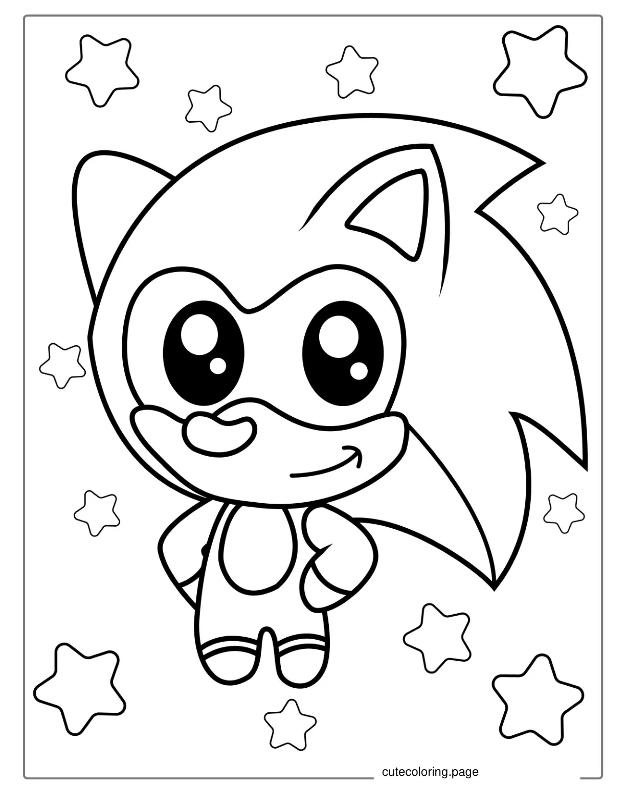 Cute Kawaii Sonic Coloring Page coloring page