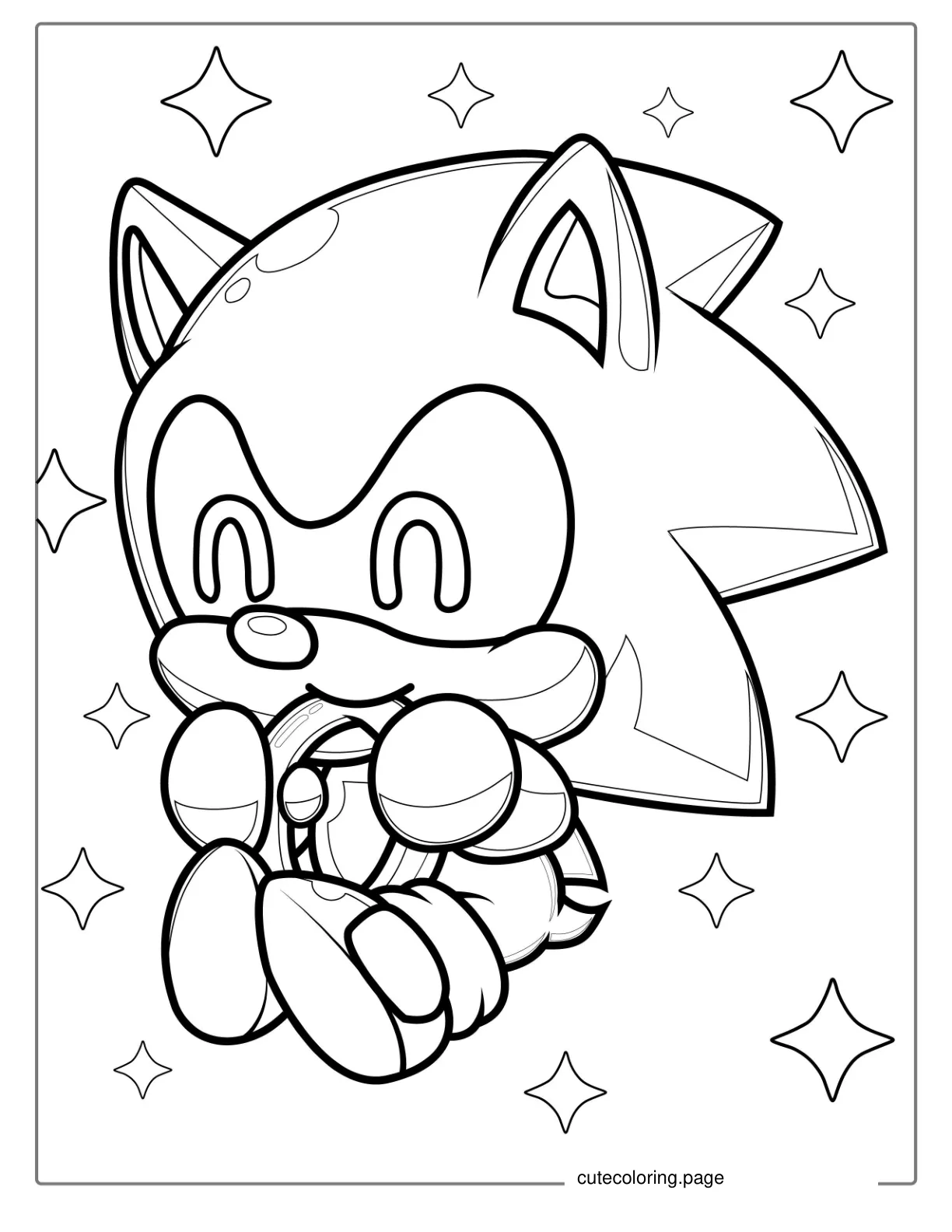 Kawaii Baby Sonic Coloring Page For Kids coloring page