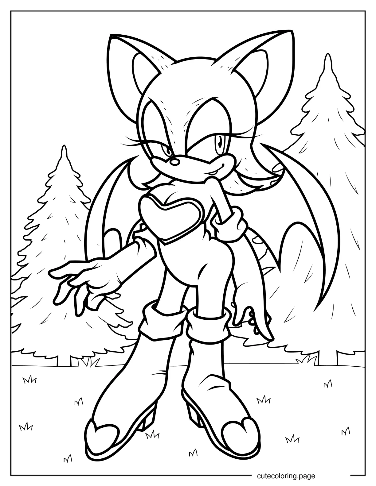 Kawaii Rouge the Bat V2 coloring page