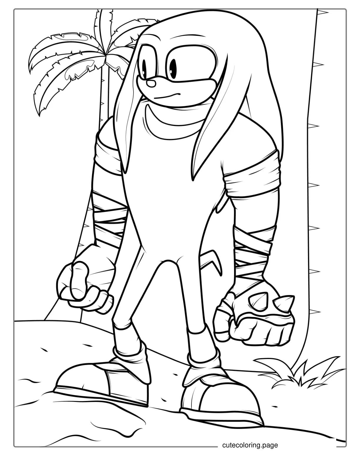 Knuckles The Echidna Coloring Page coloring page