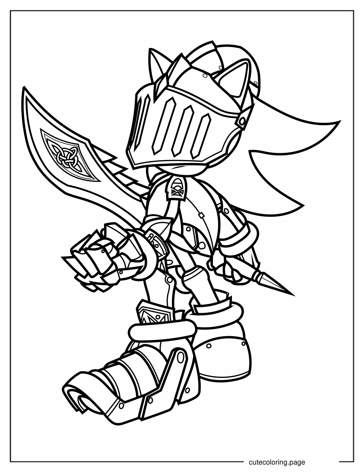 Sir Lancelot Shadow Holding Sword coloring page