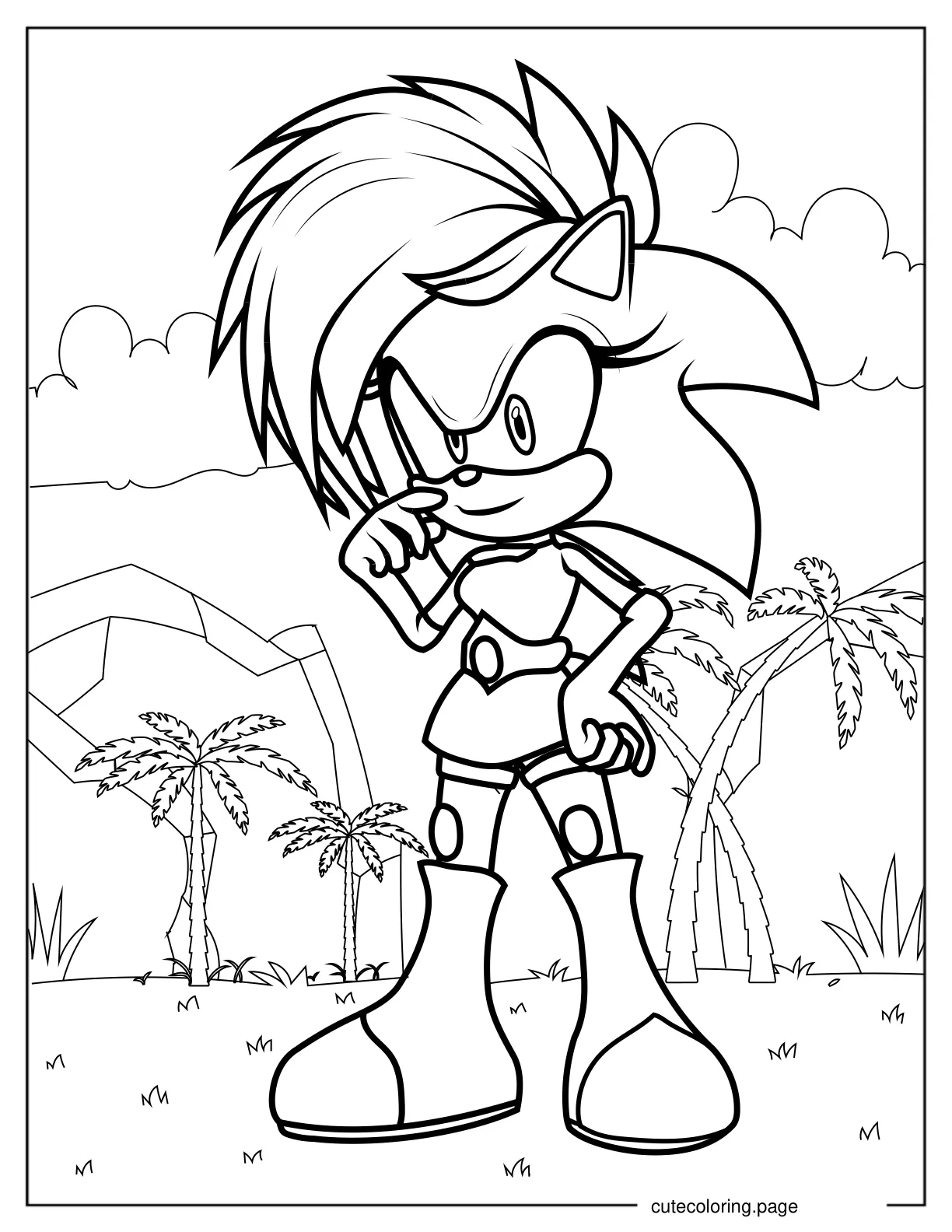 Sonia the Hedgehog Coloring Sheet V2 coloring page