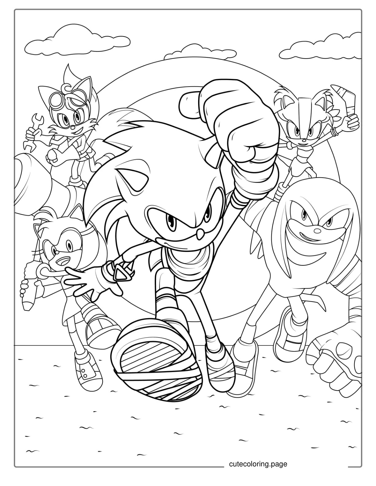 Sonic And Friends Coloring Page coloring page