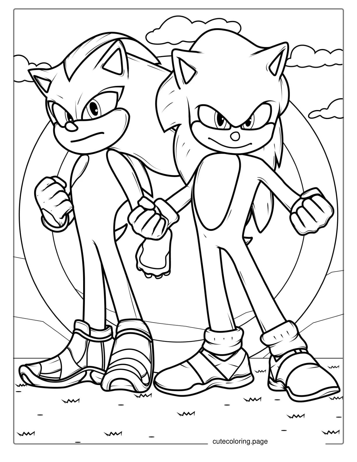 Sonic And Knuckles Coloring Sheet coloring page