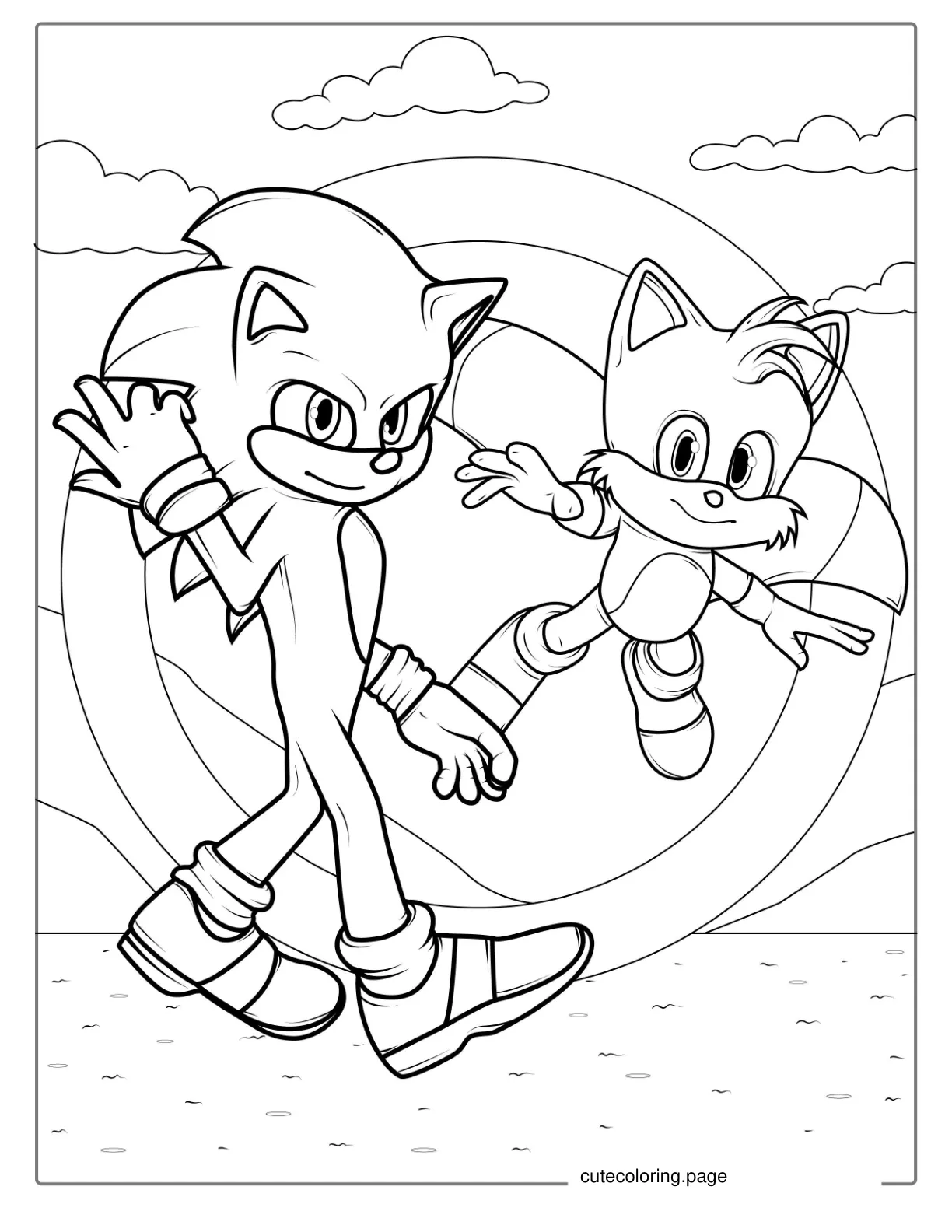 Sonic And Tails Coloring Sheet coloring page