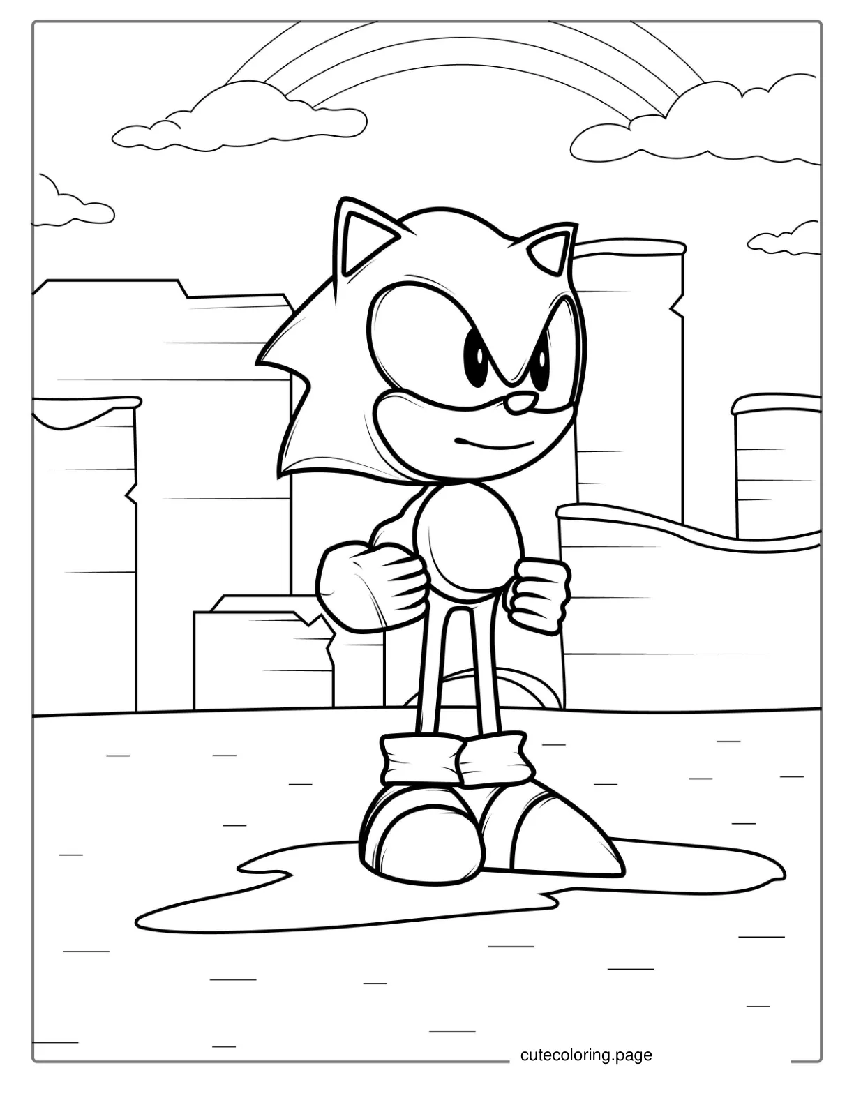 Sonic In Video Game coloring page