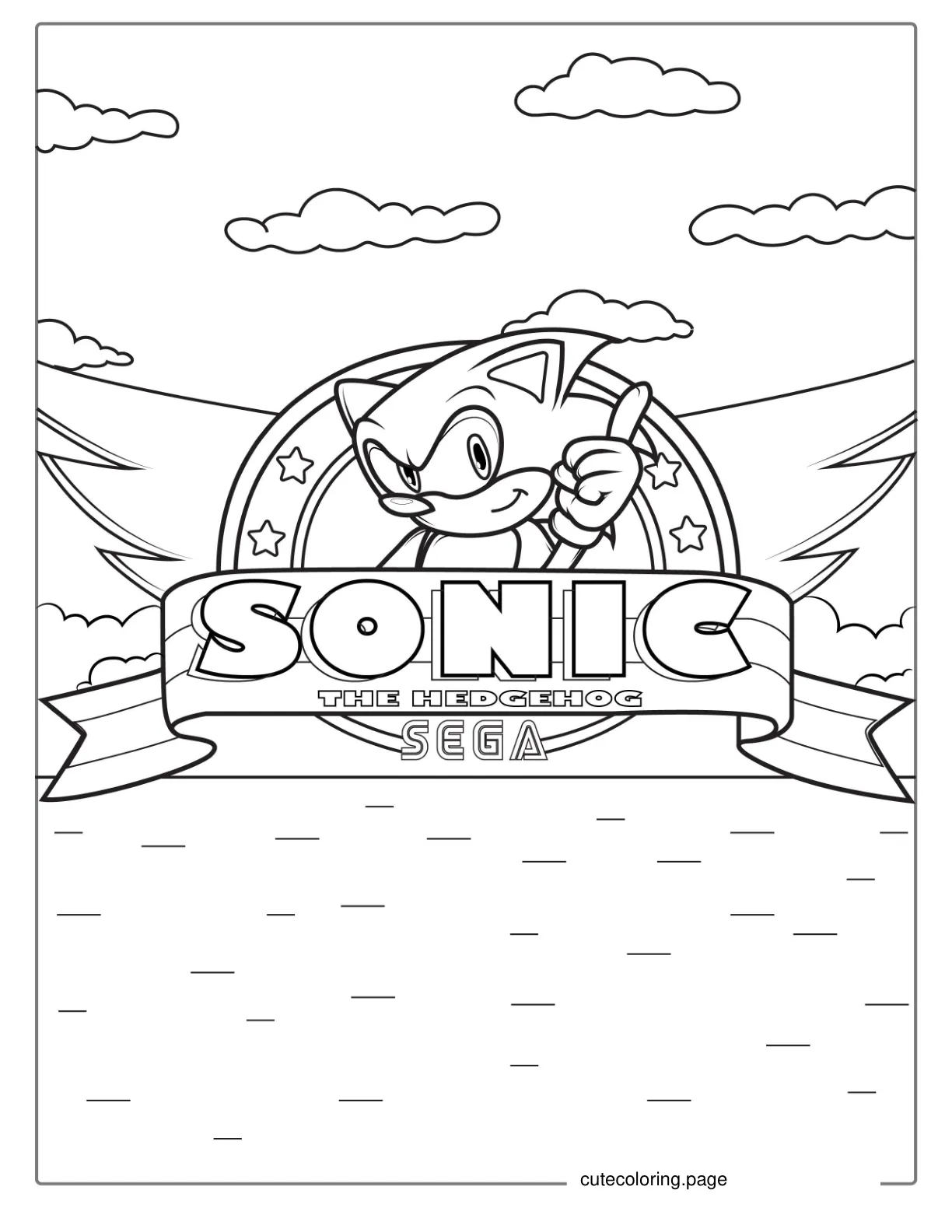 Sonic Logo Coloring Sheet coloring page