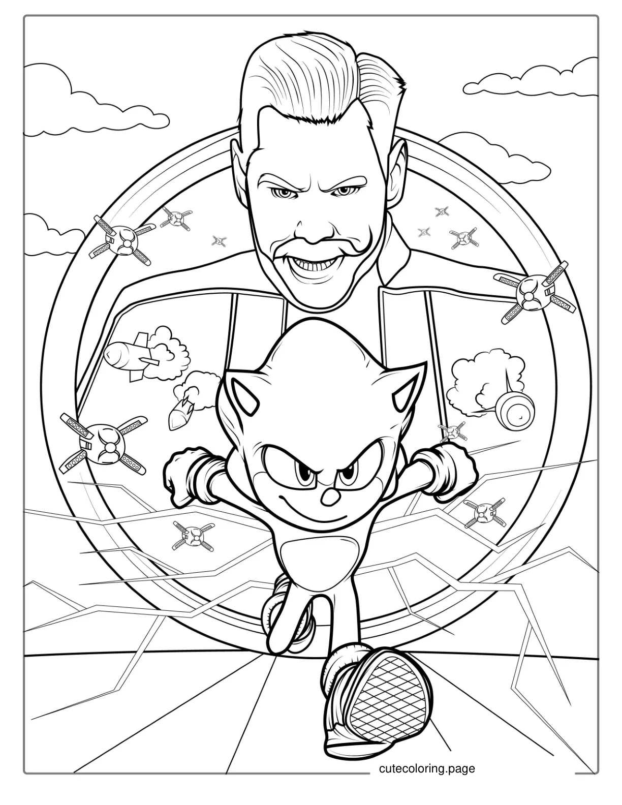 Sonic Movie Poster Coloring Sheet coloring page