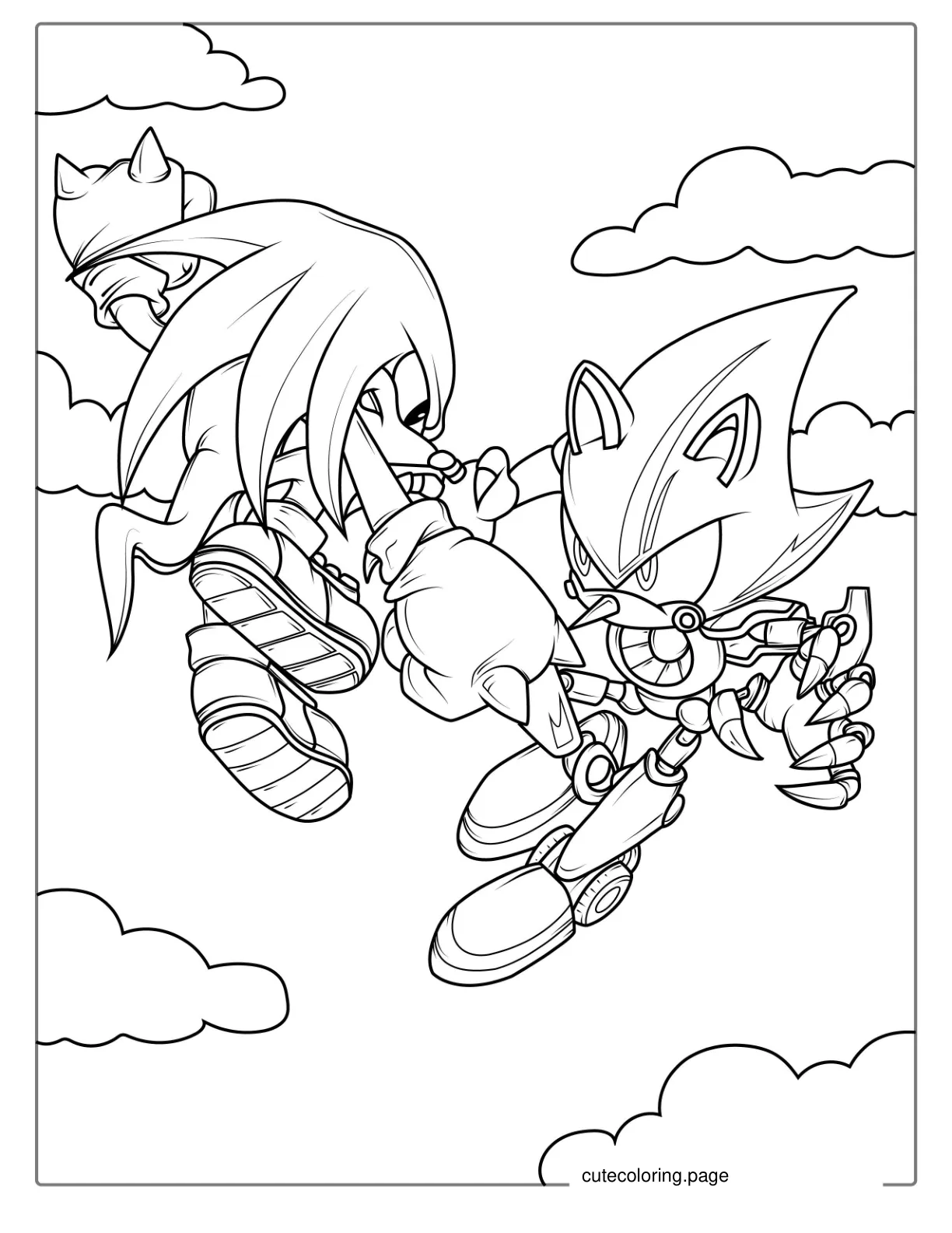 Sonic Vs Metal Sonic Coloring Page coloring page