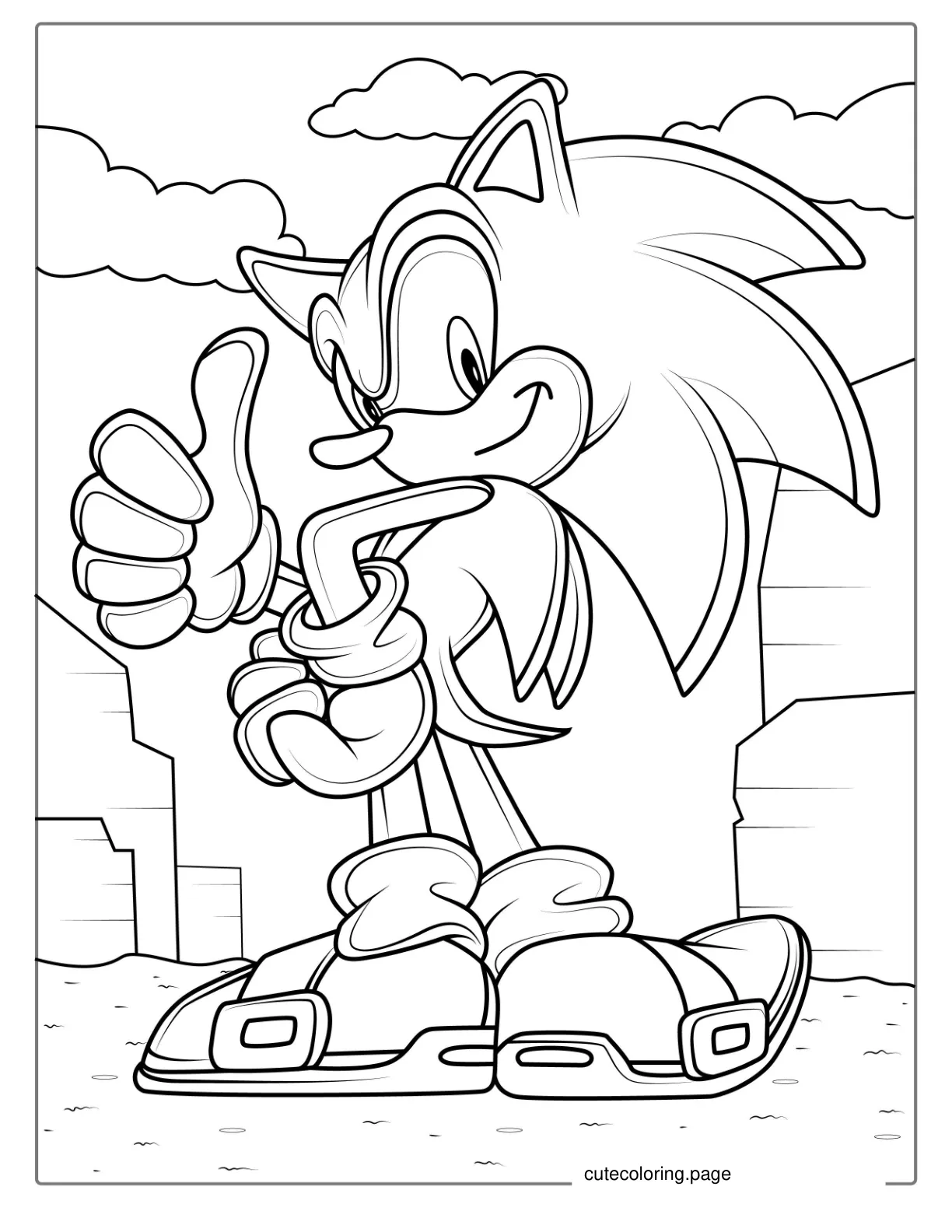 Sonic With Big Shoes coloring page