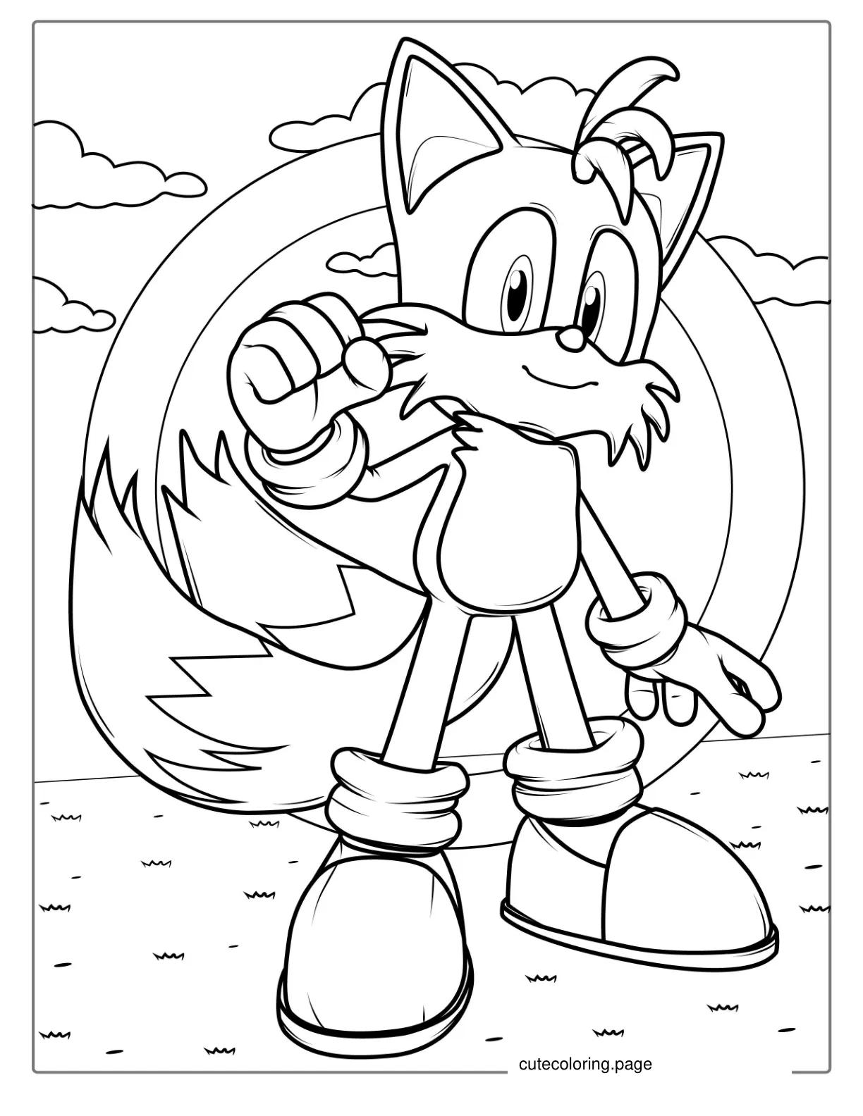 Tails From Sonic Coloring Sheet coloring page