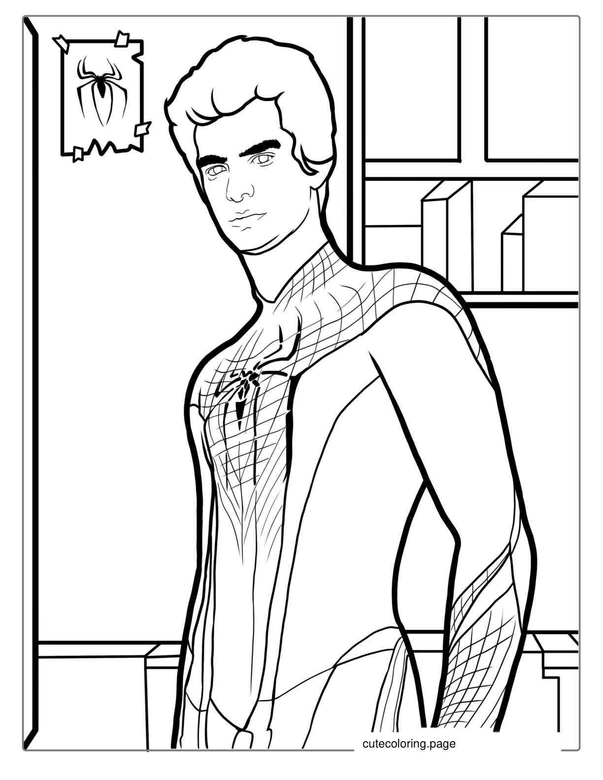 Andrew Garfield As Peter Parker Coloring coloring page