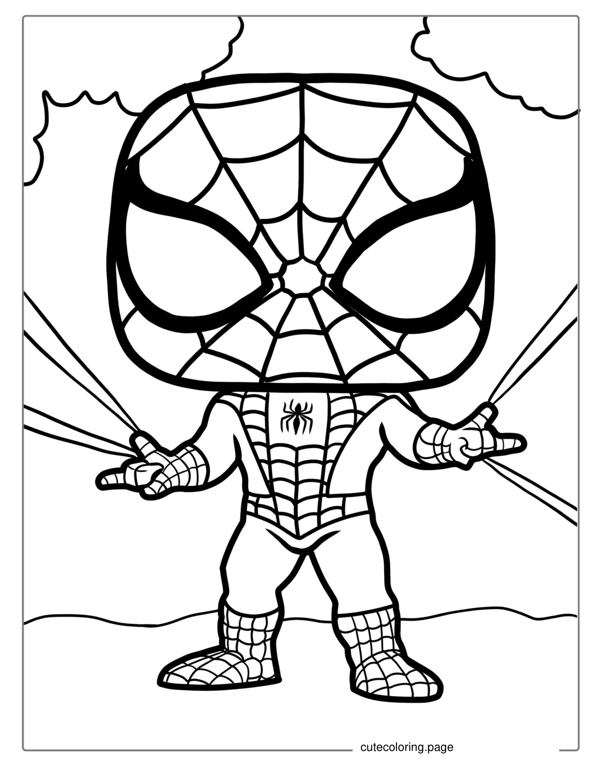 Cute Funko Pop Spider Man For Kids coloring page