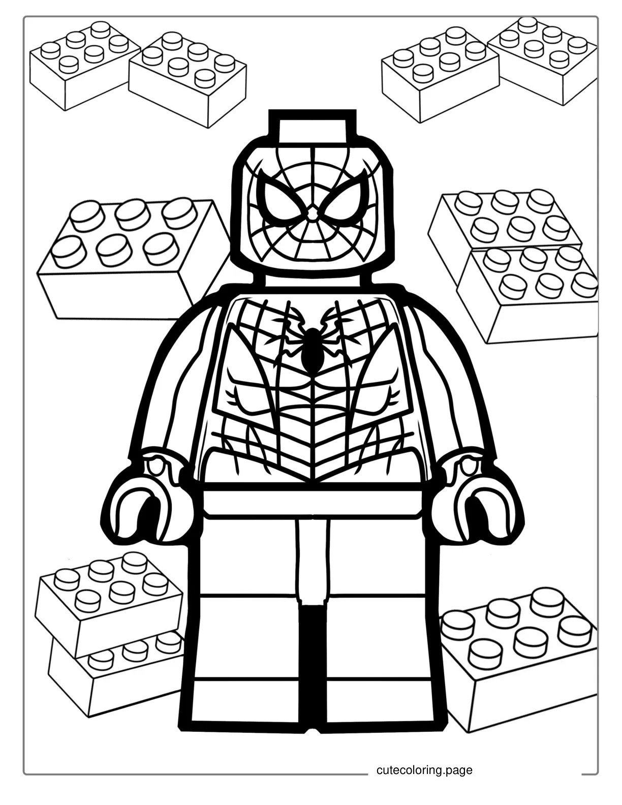 Easy Lego Spider Man For Preschoolers coloring page