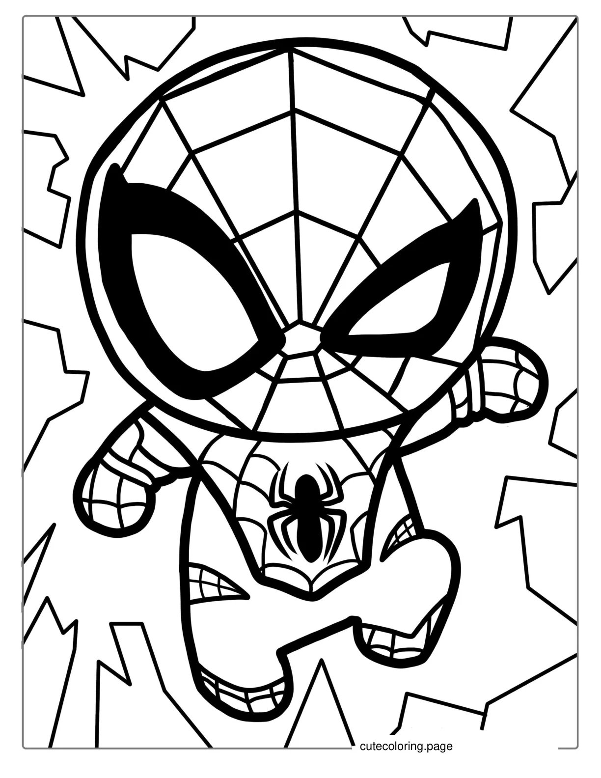 Easy Spider Man Coloring For Kids1 coloring page