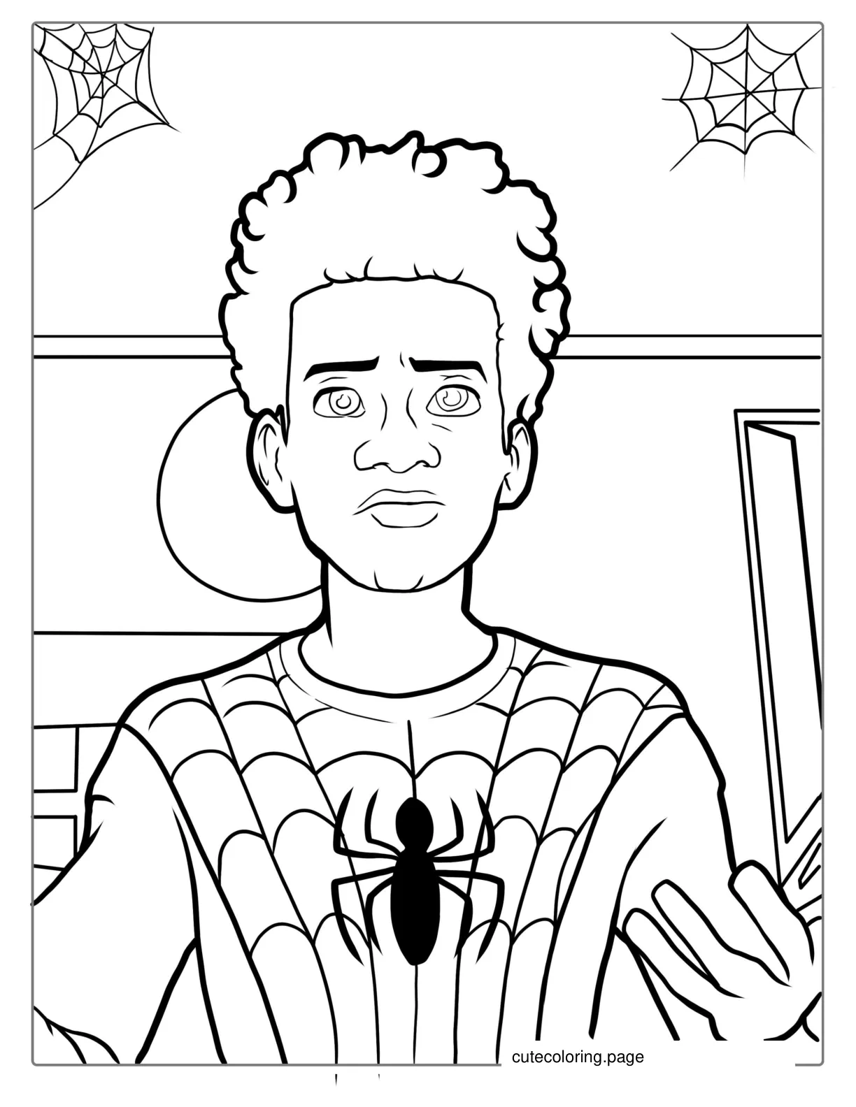 Into the Spider Verse Miles Morales Coloring coloring page