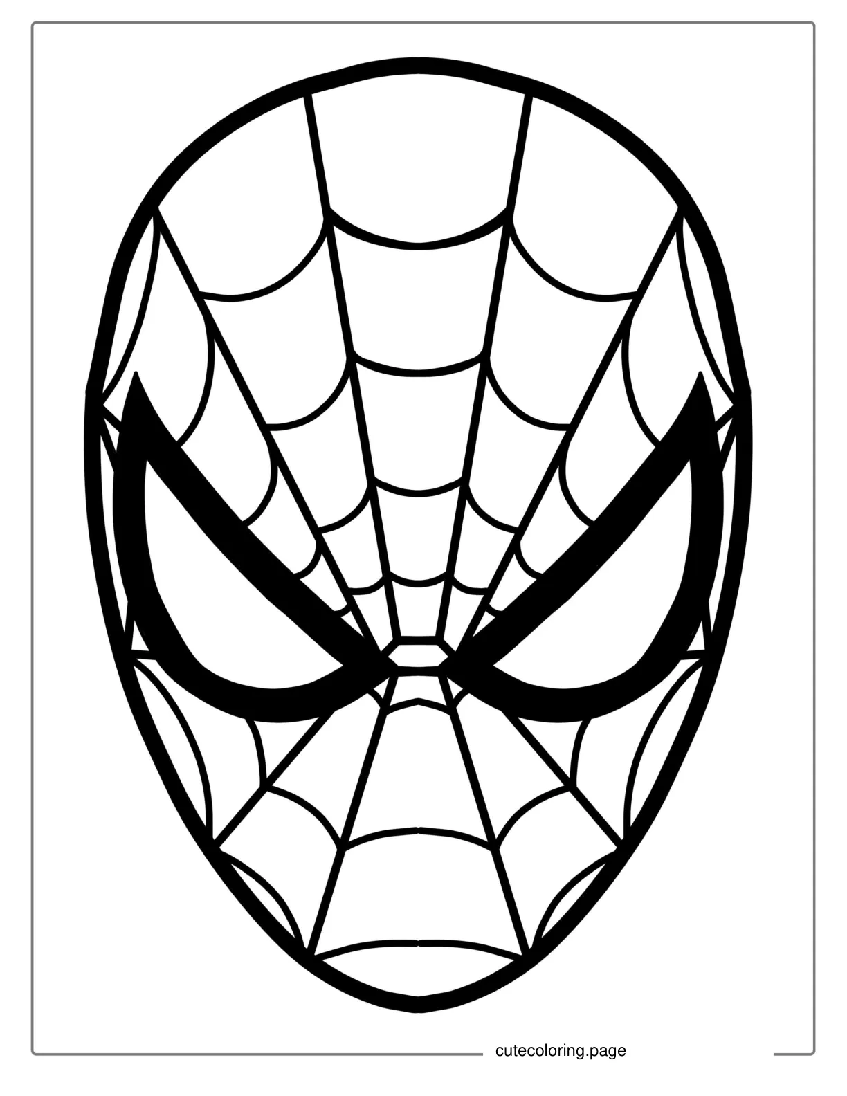 Simple Spider Man Face To Color coloring page