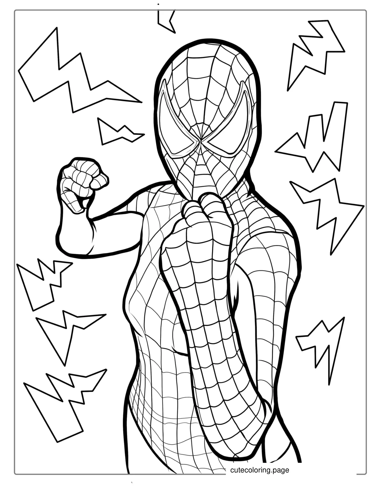 Spider Man In Web Suit To Color coloring page