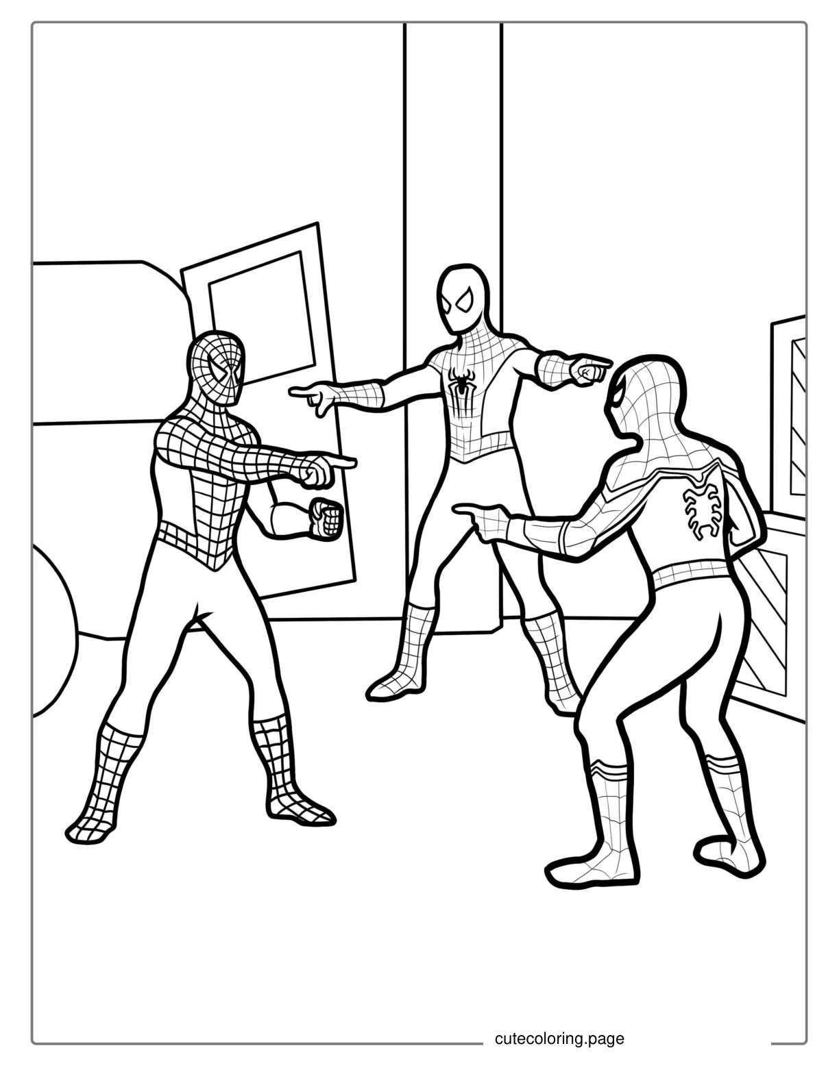 Spider Man Pointing Meme Coloring Sheet coloring page