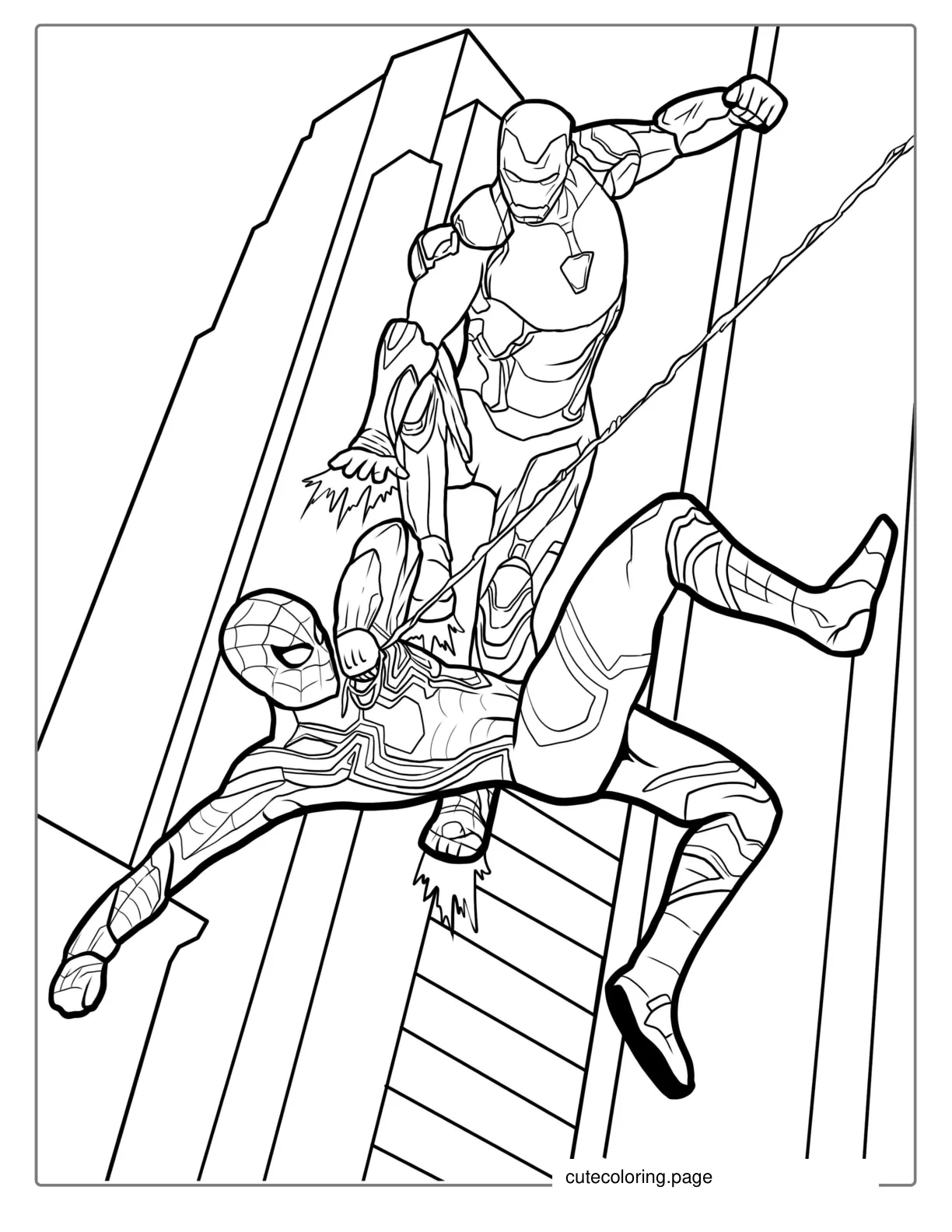 Spider Man Vs Iron Man Coloring Page coloring page