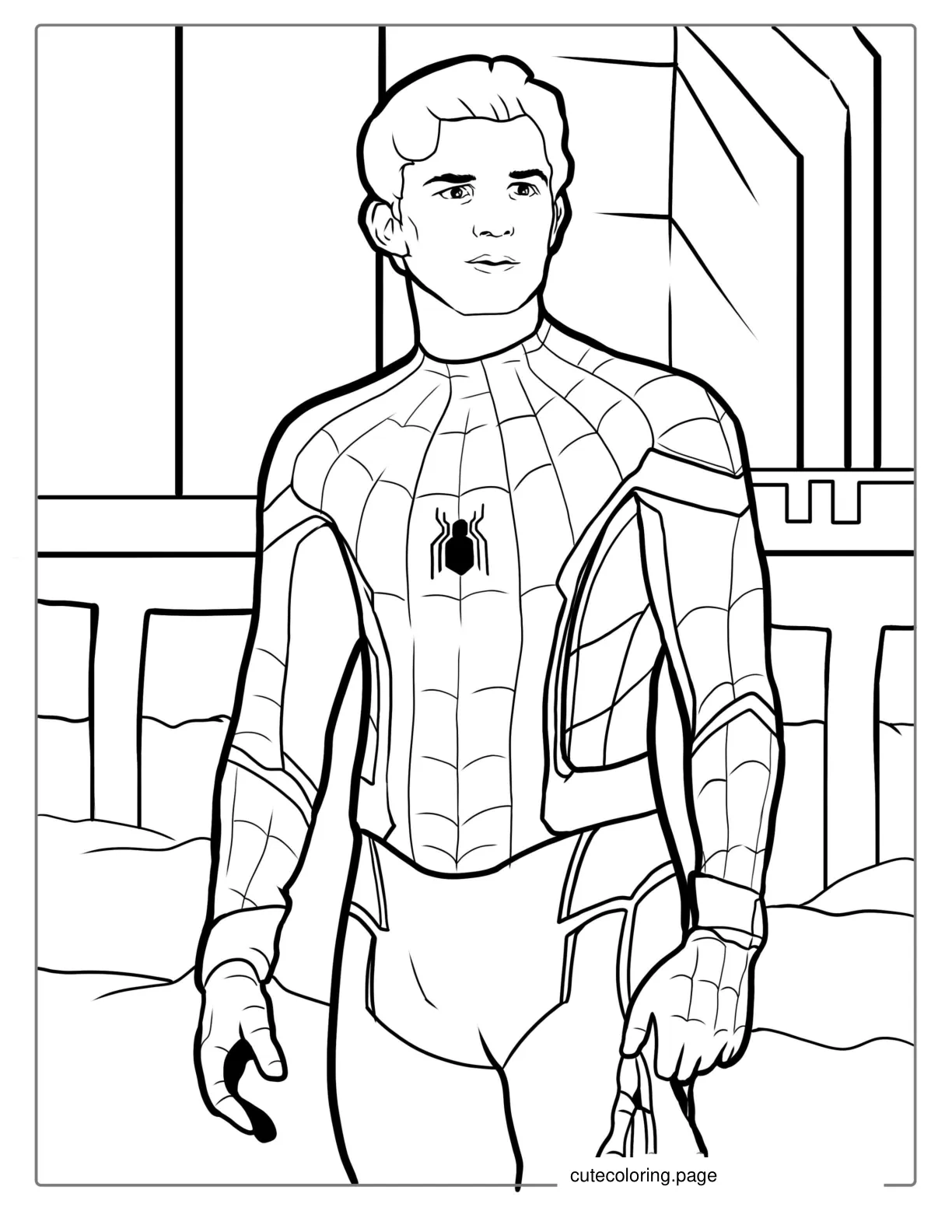 Tom Holland As Peter Parker To Color coloring page