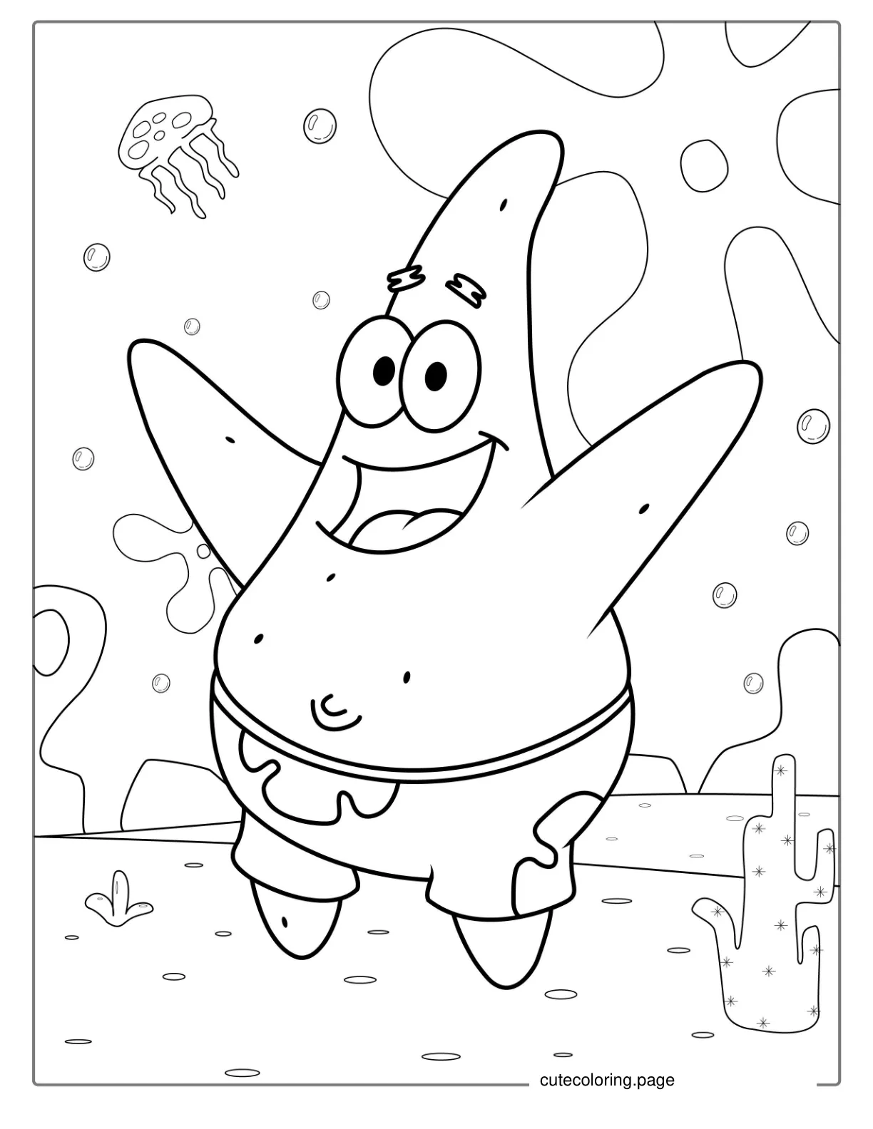 Coloring Page Of Patrik The Starfish For Kids coloring page