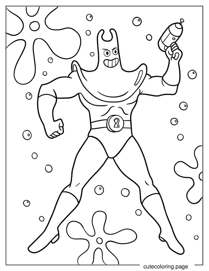 Easy Respect Man Ray Holding Gun coloring page