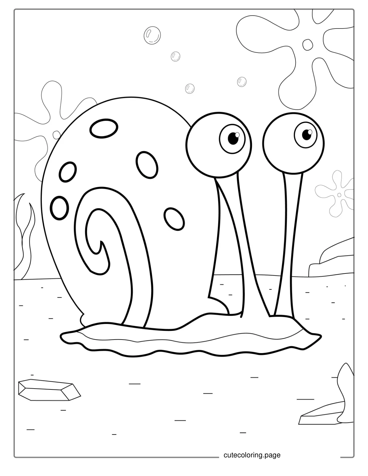 Garry The Snail Coloring Picture For Kids coloring page