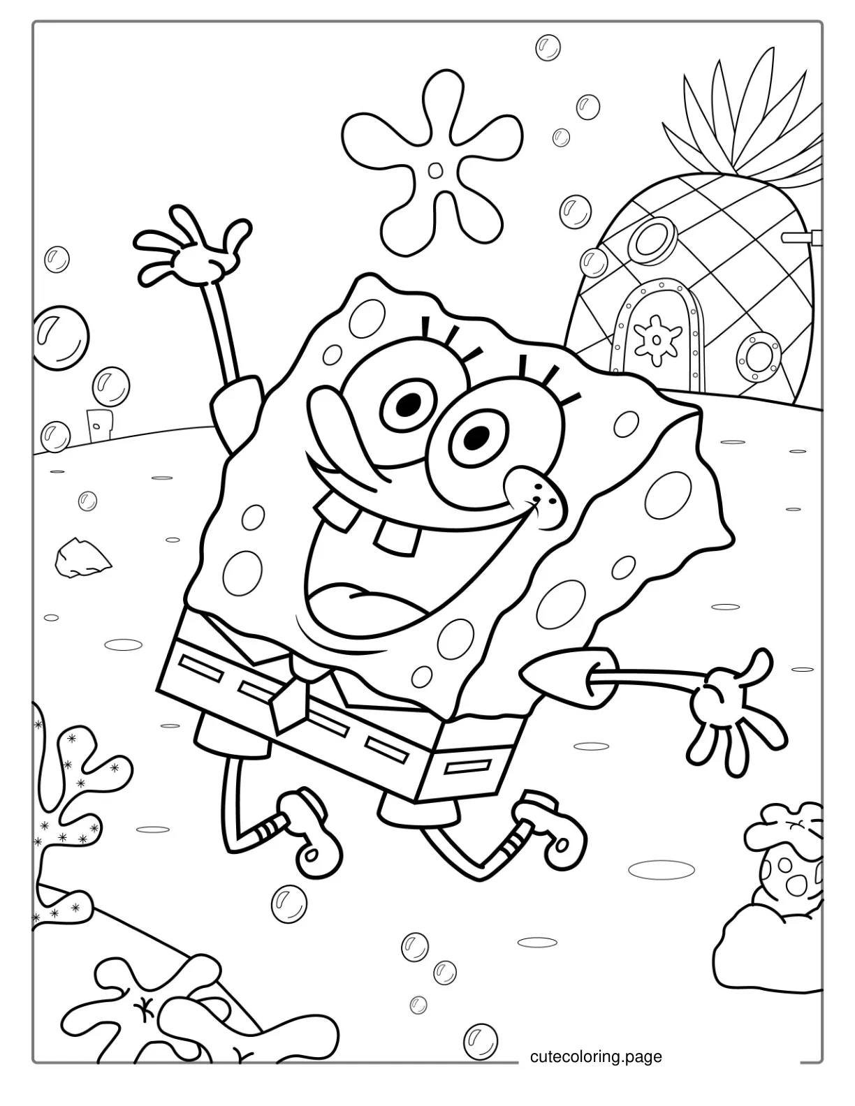 Happy SpongeBob Coloring Page coloring page