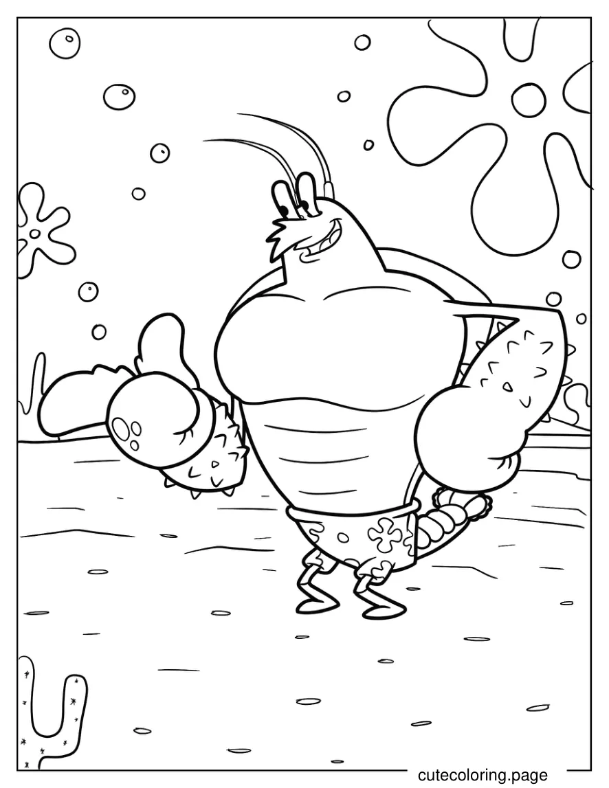 Larry the Lobster Coloring Sheet For Kids coloring page