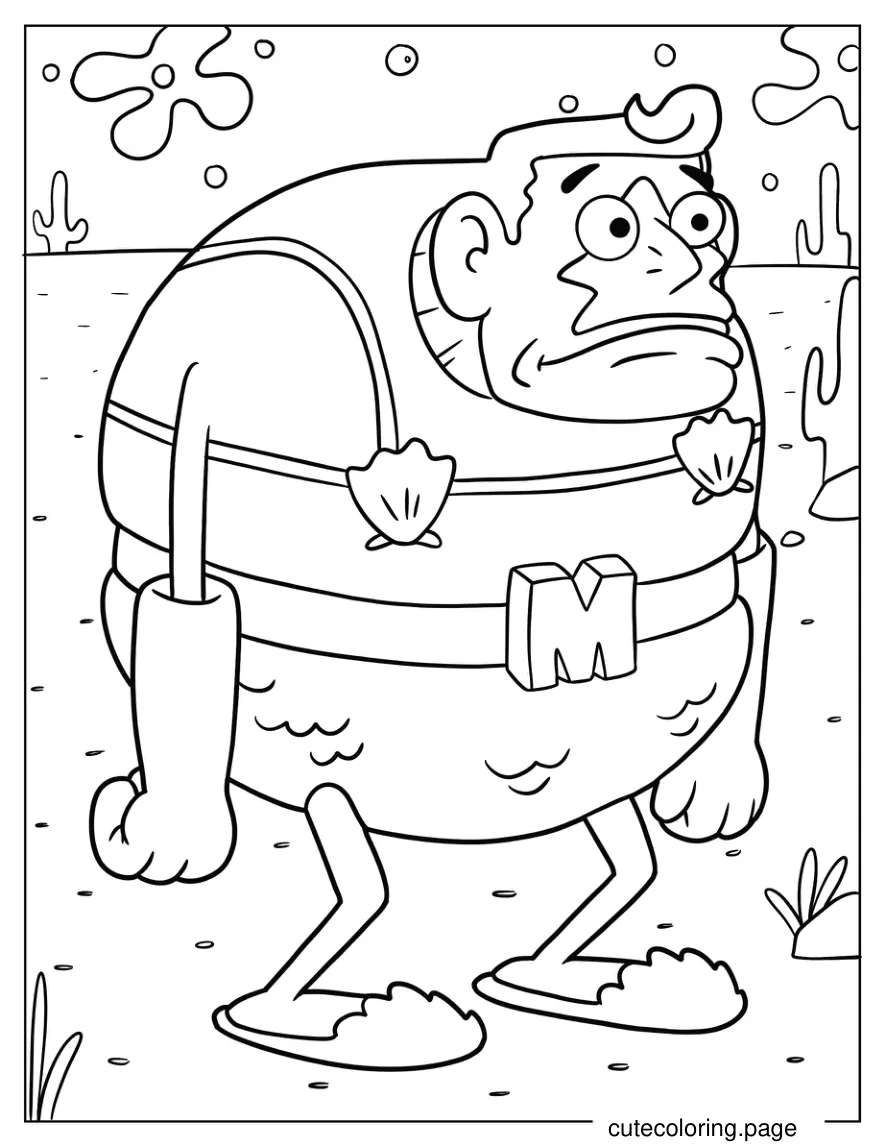 SpongeBob Mermaid Man Coloring Sheet coloring page