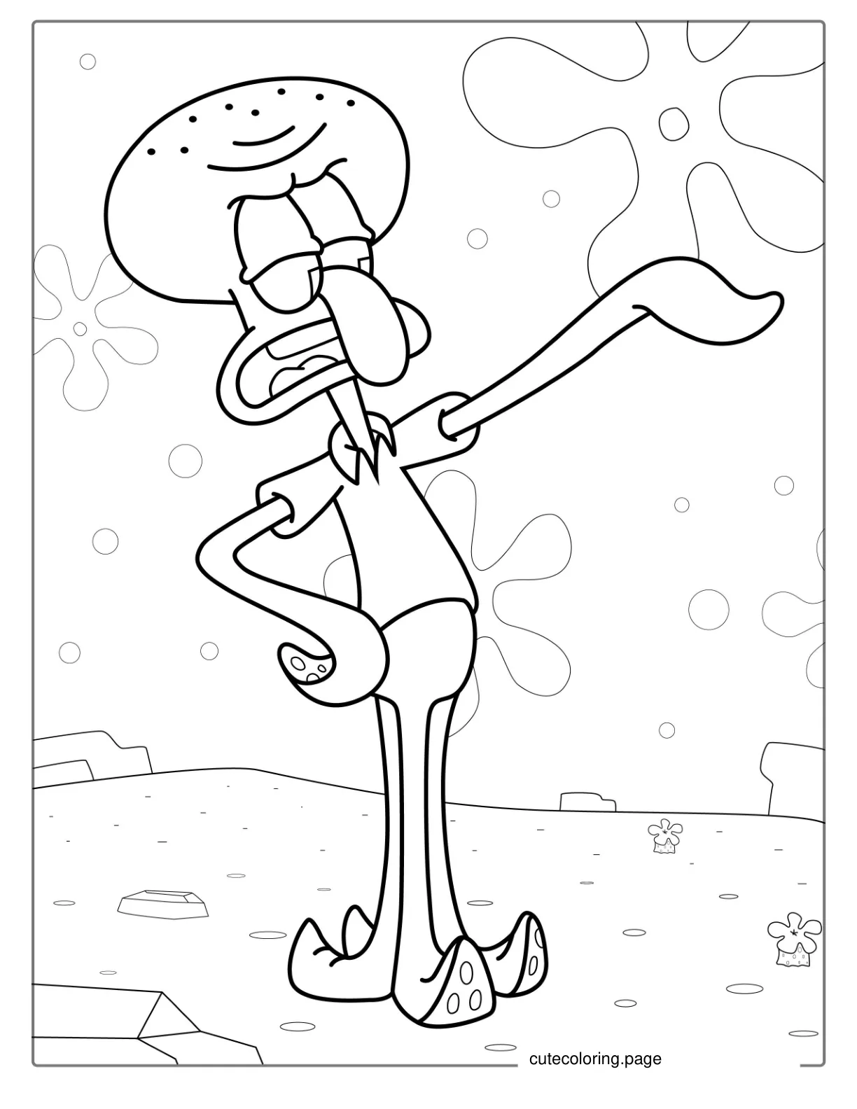 Squidward Complaining Coloring Page coloring page