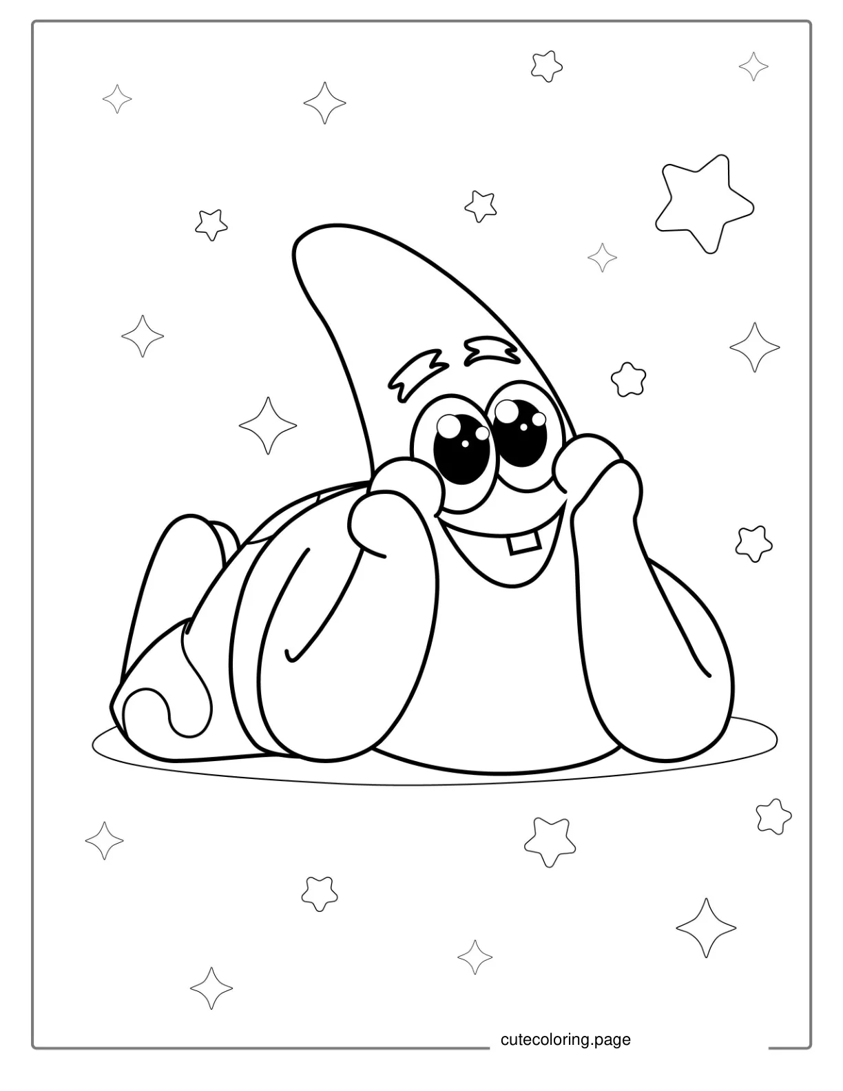 Super Cute And Simple Patrik Coloring Page coloring page