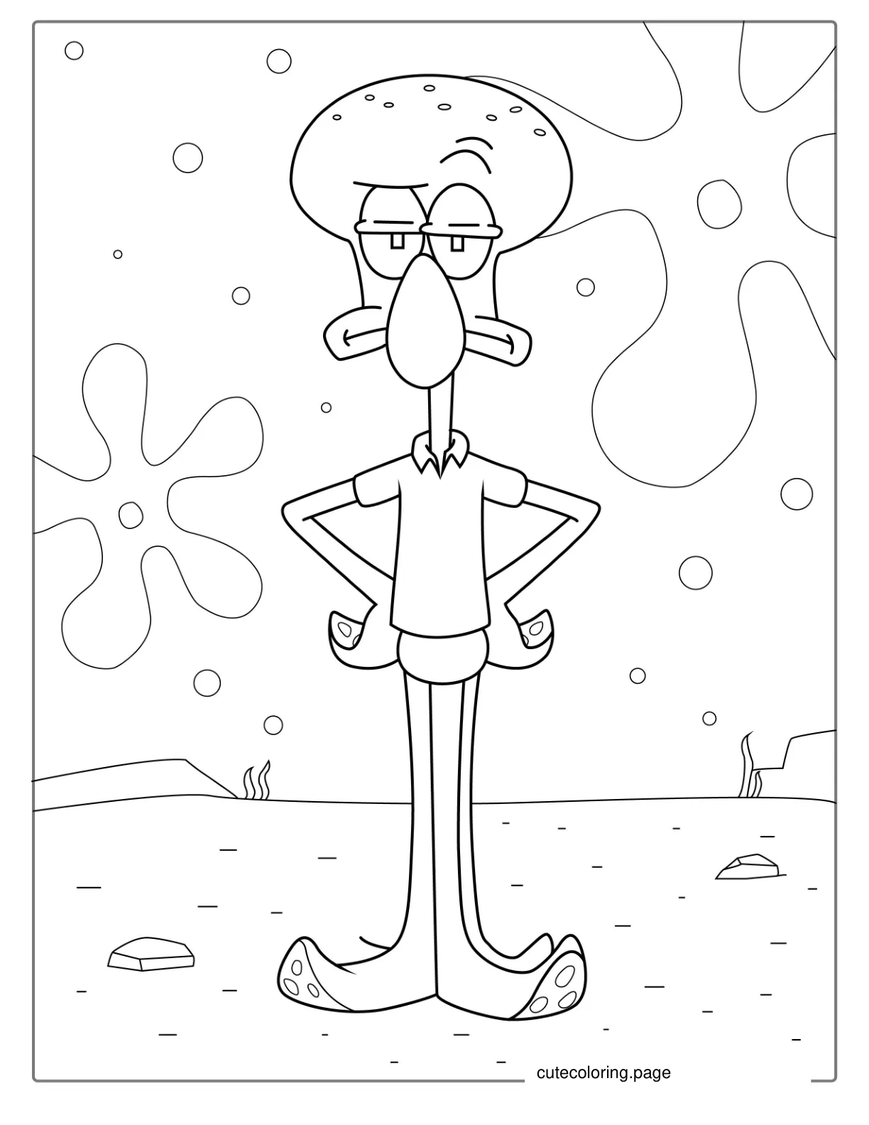 Unhappy Squidward Coloring Page coloring page