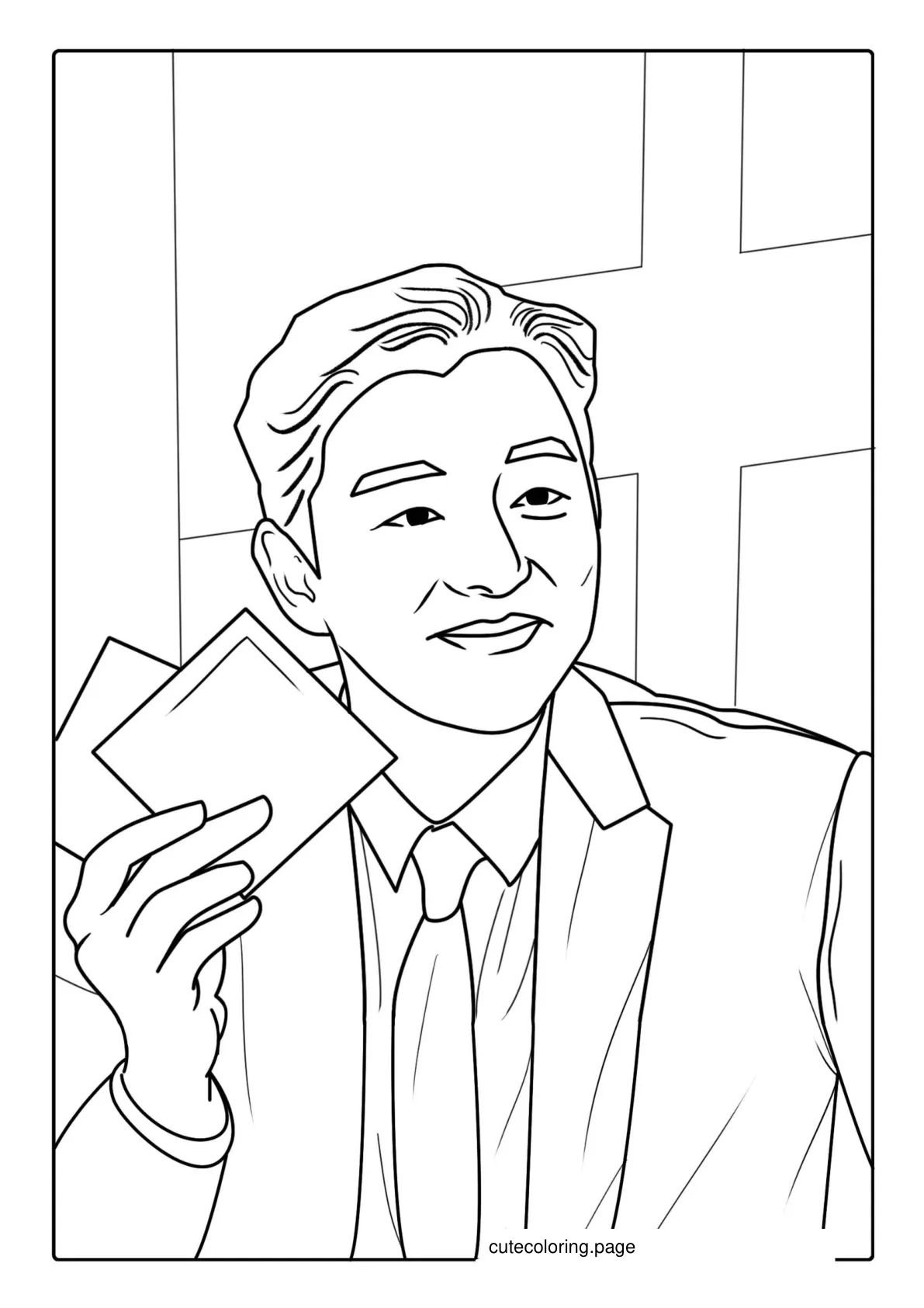 Mystery Man Playing Paper Game coloring page