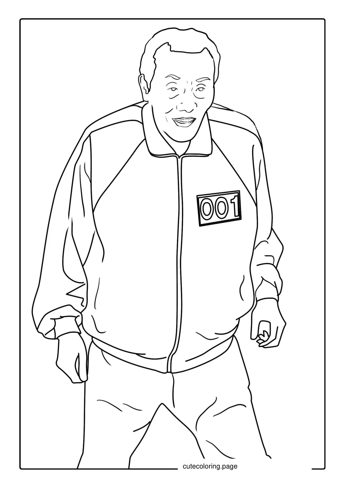 Old Man In Squid Game Coloring Page coloring page