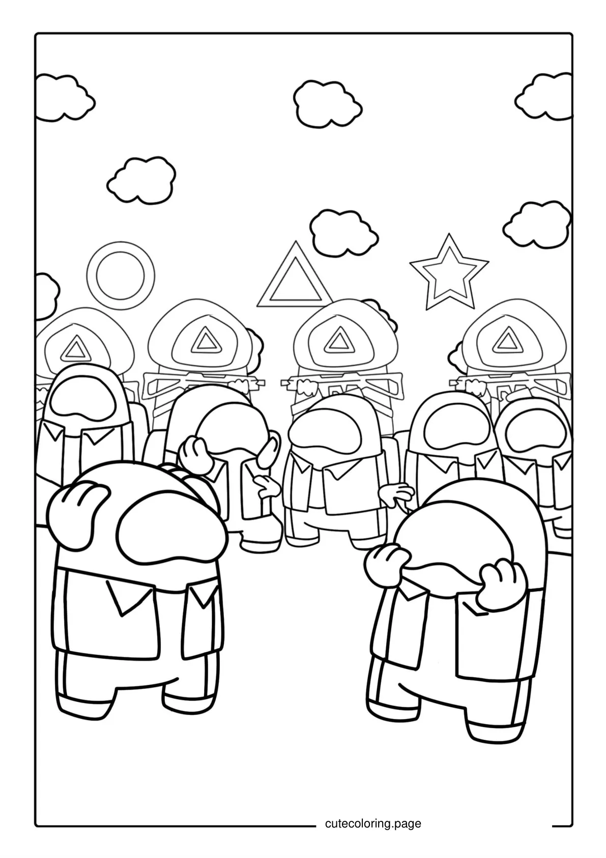 Squid Game Among Us Coloring Page coloring page