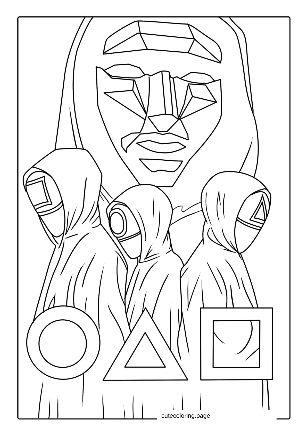 Squid Game Guards Coloring Sheet 2 coloring page