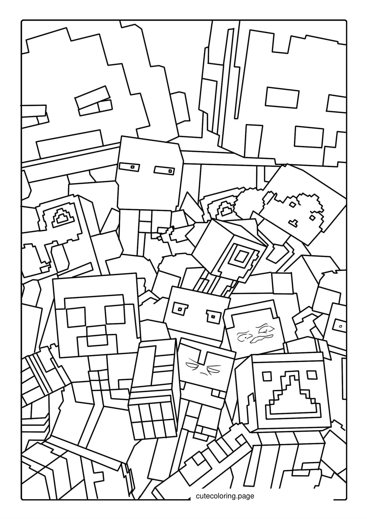 Squid Game Minecraft Coloring Page coloring page