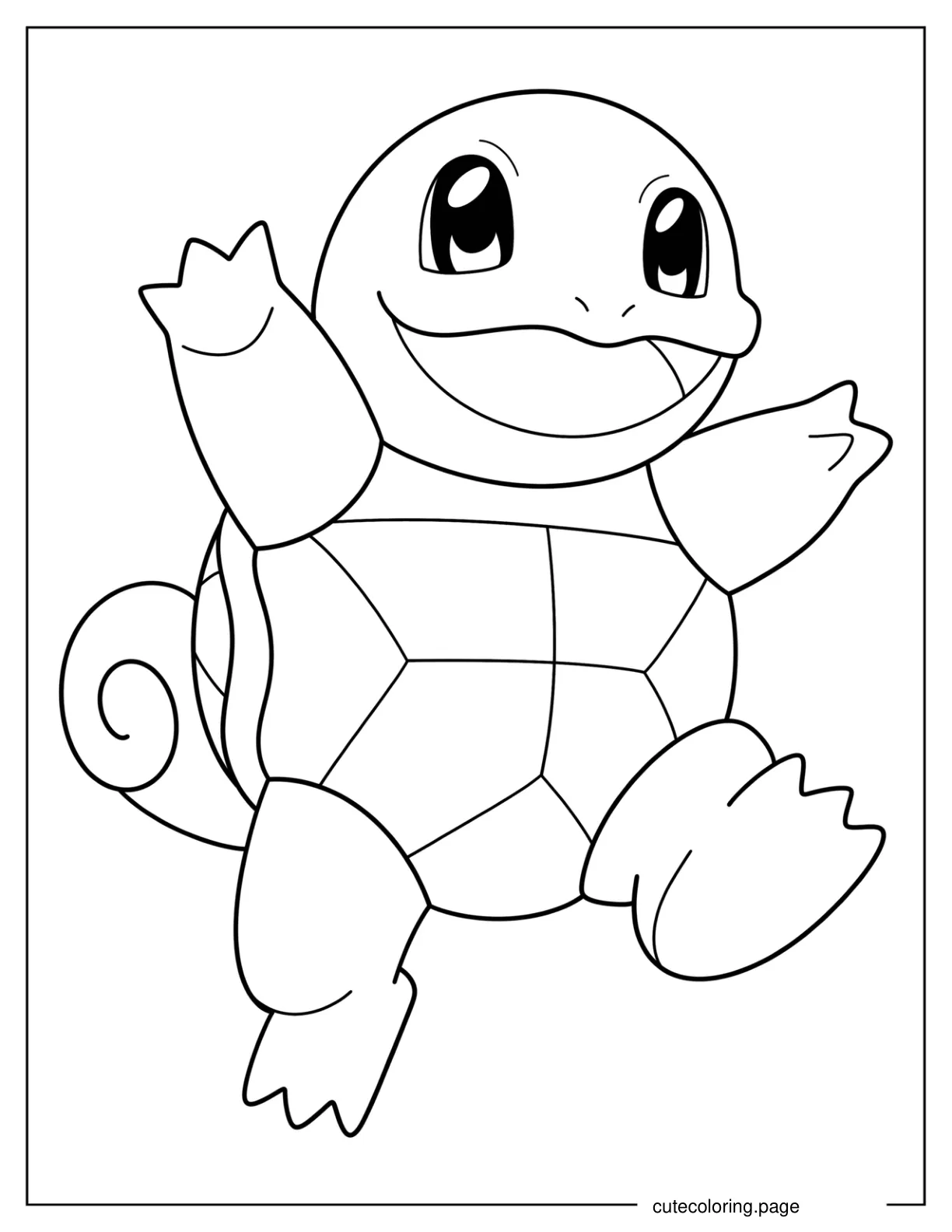 Smiling Squirtle Coloring Page For Preschoolers coloring page