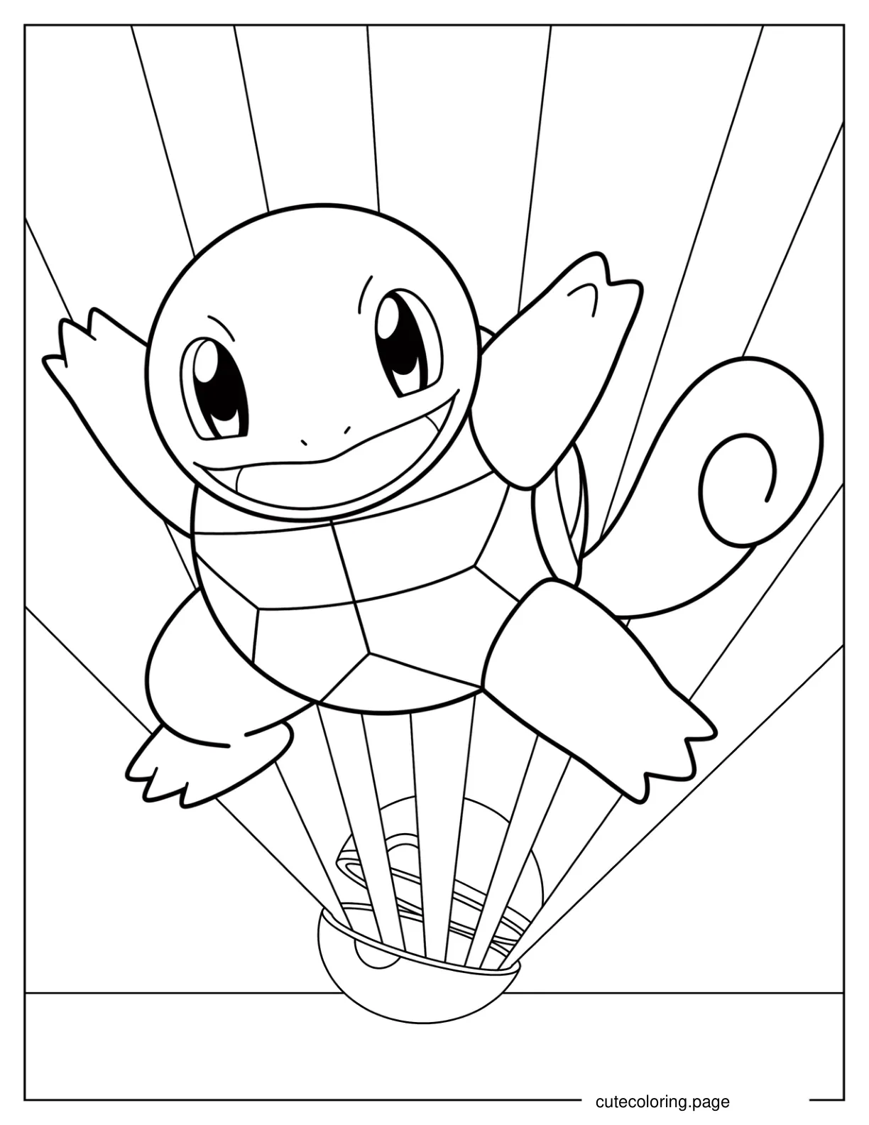 Squirtle Coming Out Of Pokeball coloring page