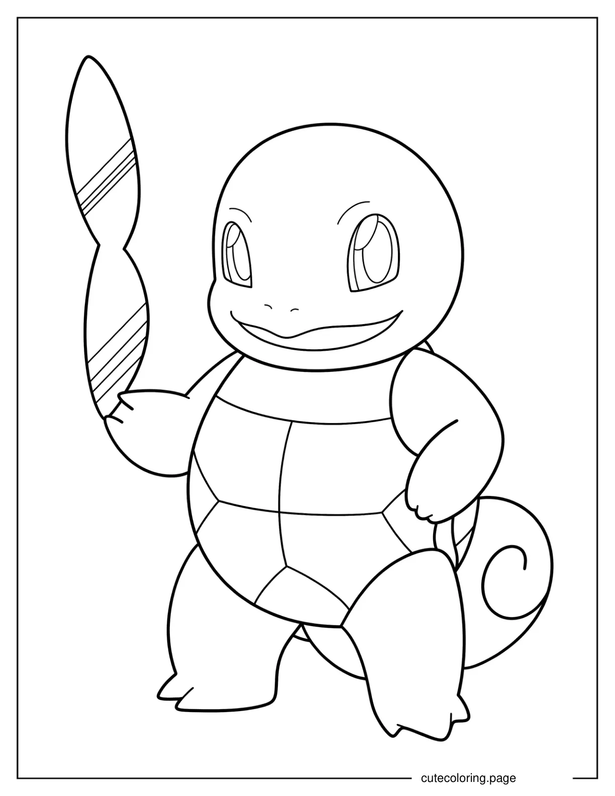 Squirtle Holding Squad Sunglasses Coloring Page coloring page