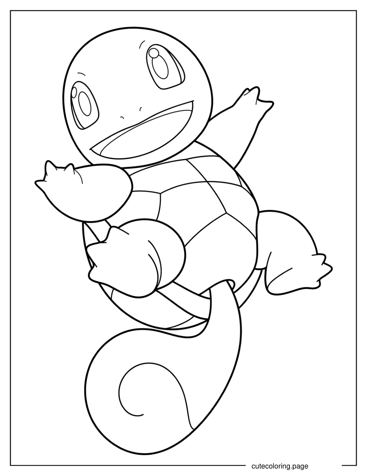 Squirtle Jumping Coloring Page For Preschoolers coloring page