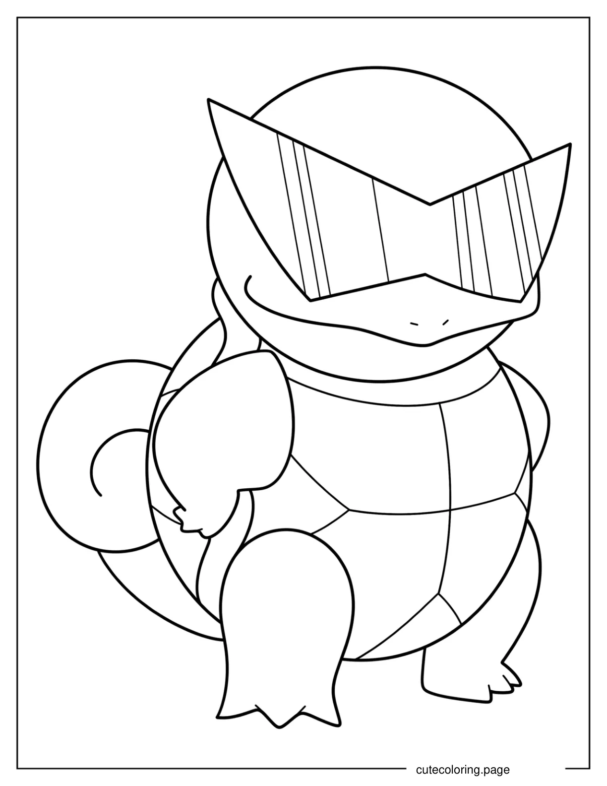 Squirtle Squad Member With Sunglasses Coloring Page coloring page