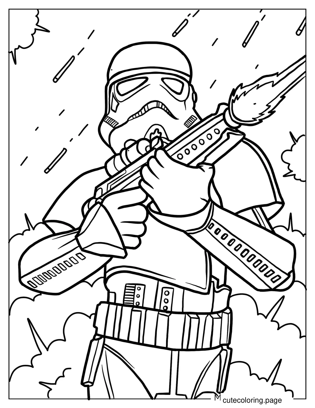 Coloring Page Of Stormtrooper Firing Blaster coloring page