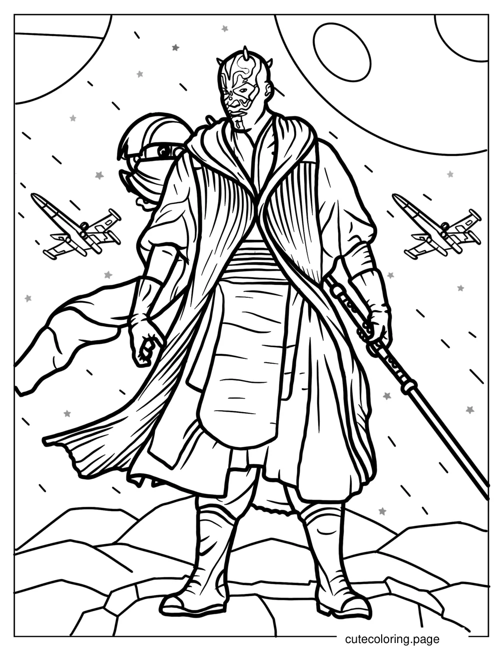 Coloring Sheet Of Darth Maul coloring page